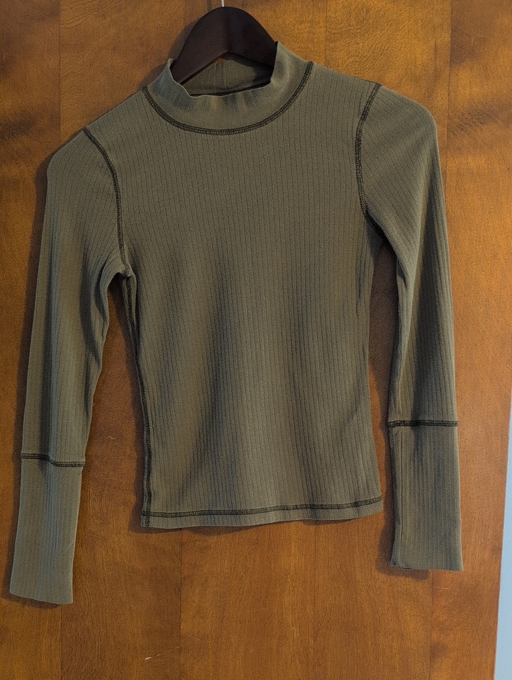 Free People Intimately The Rickie Top Mock Neck Long Sleeve in Royal Army XS